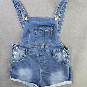 SHEIN Blue Jean Shorts Overalls